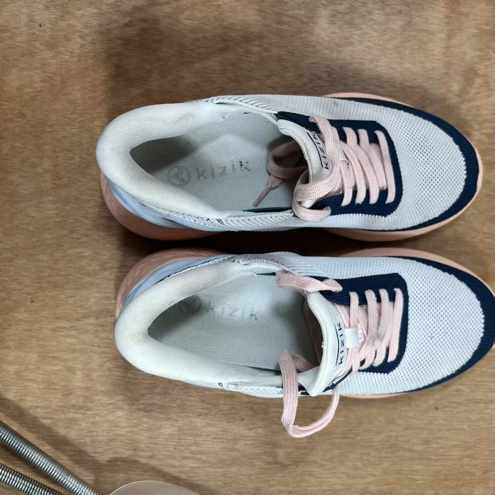 Kizik Athens Women Size 8 Pink White Handsfree Slip On Shoes Sneakers